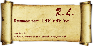 Rammacher Lóránt névjegykártya