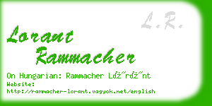 lorant rammacher business card